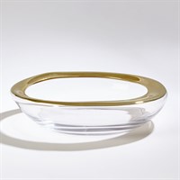 Organic Formed bowl- Gold Rim- Large