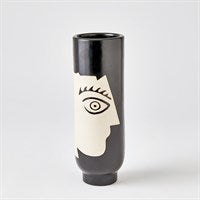 HOMBRA VASE- BLACK W/ NATURAL FACE