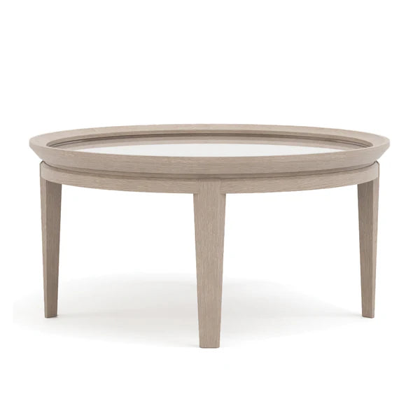 MAIDSTONE 28" ROUND COCKTAIL TABLE, WOVEN JUTE
