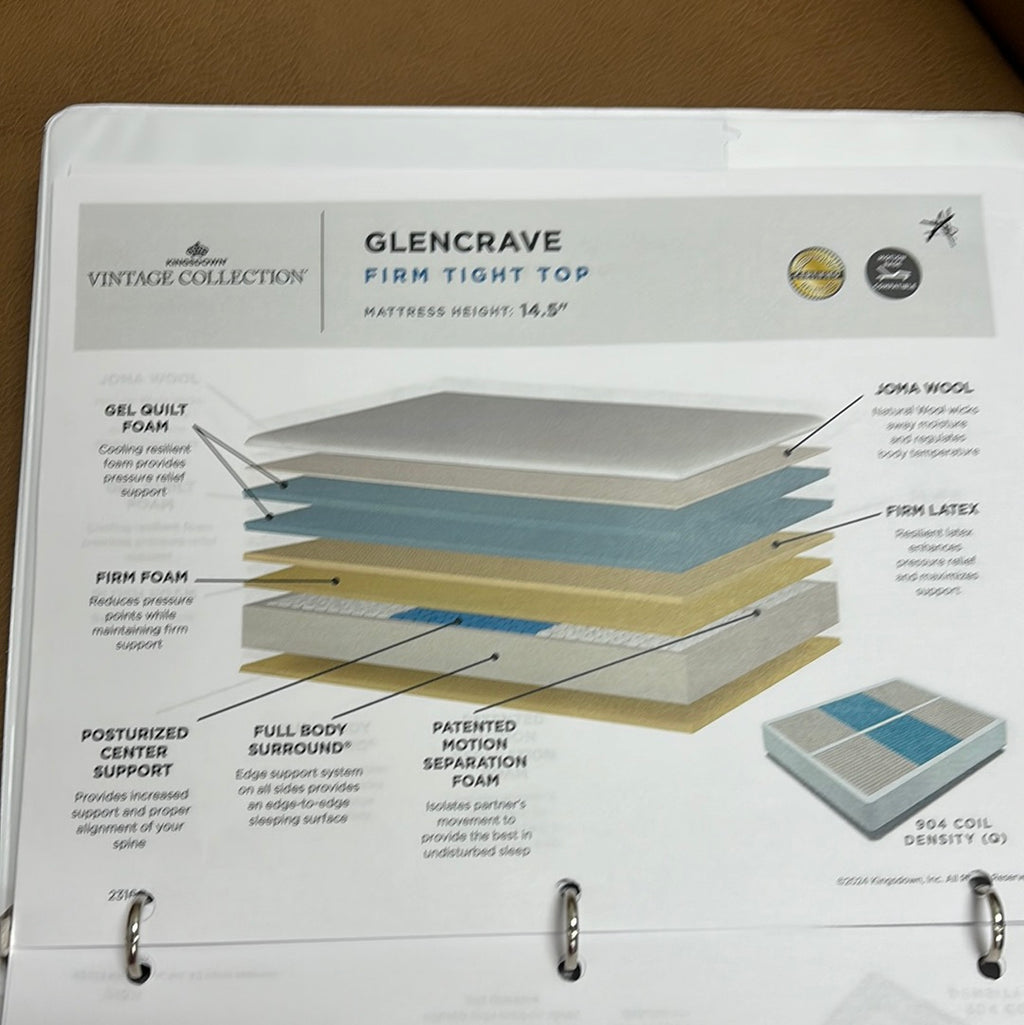 VINTAGE GLENCRAVE FIRM MATTRESS - KING