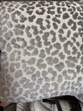 SILVER LEOPARD THROW PILLOW