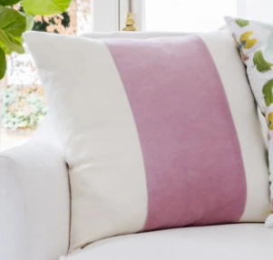 Velvet Panel Pink Pillow