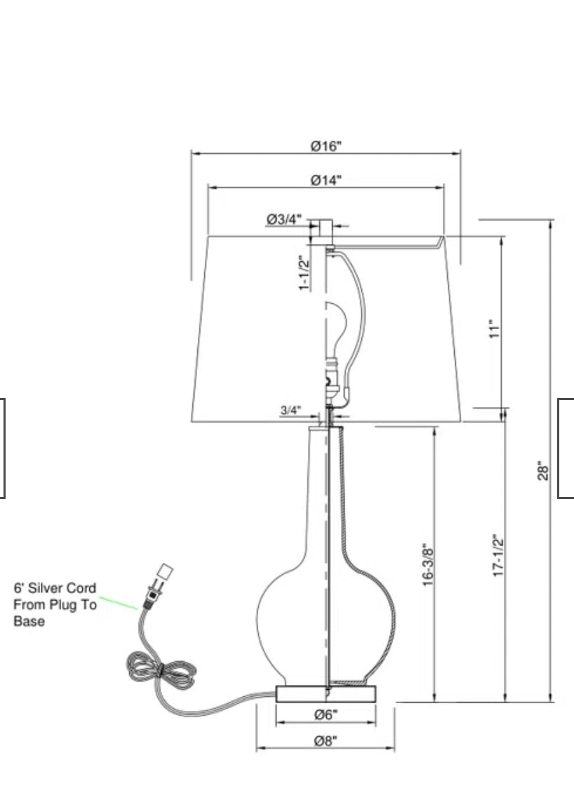 Alex Turquoise Lamp 30"H