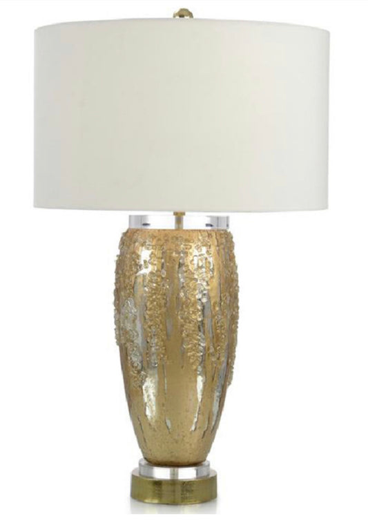 SILVER AND GOLD GLASS TABLE LAMP