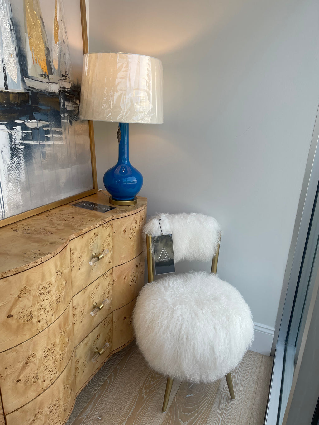 Hailey Chair Mongolian Lamb White