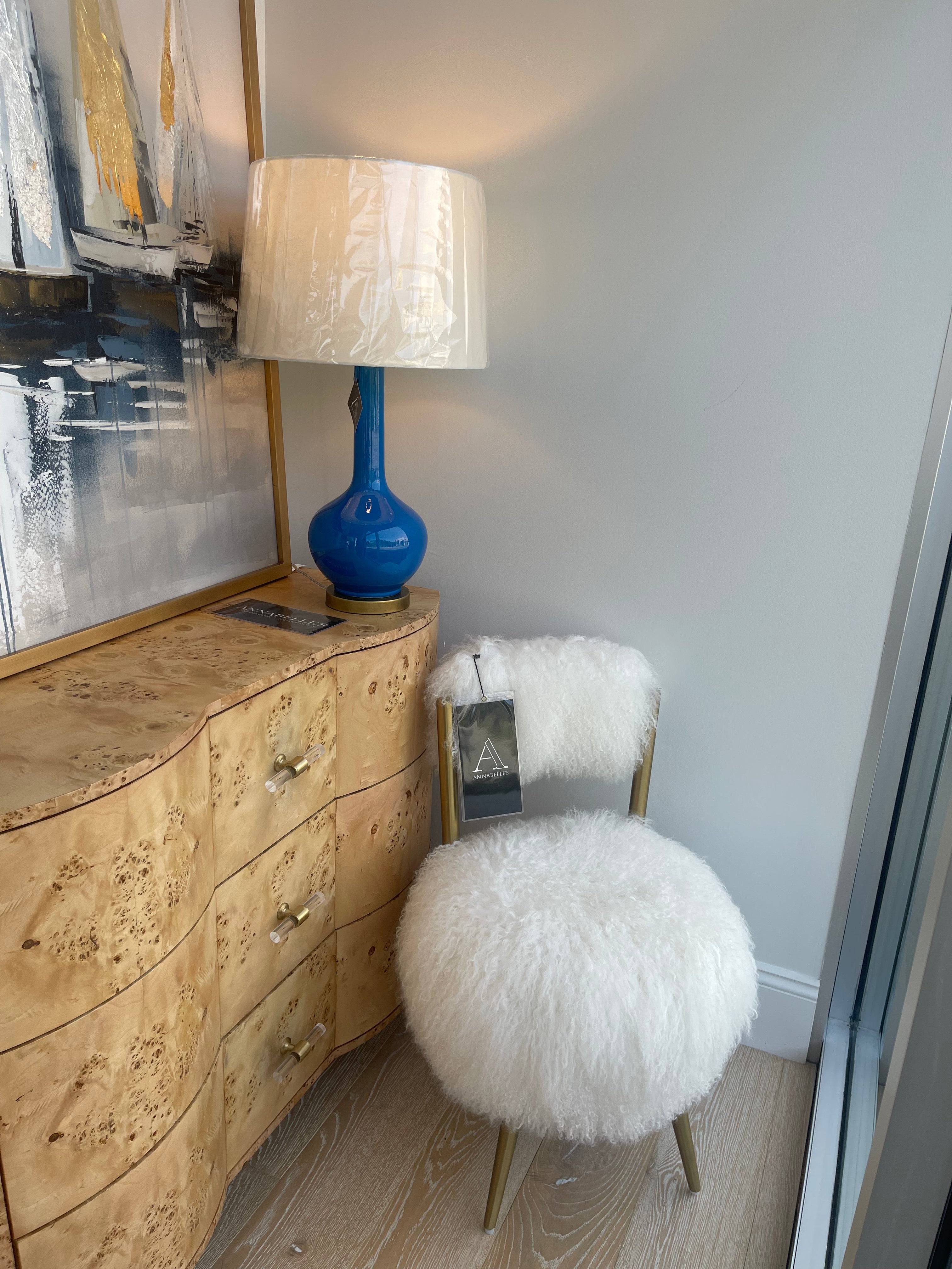 Hailey Chair Mongolian Lamb White