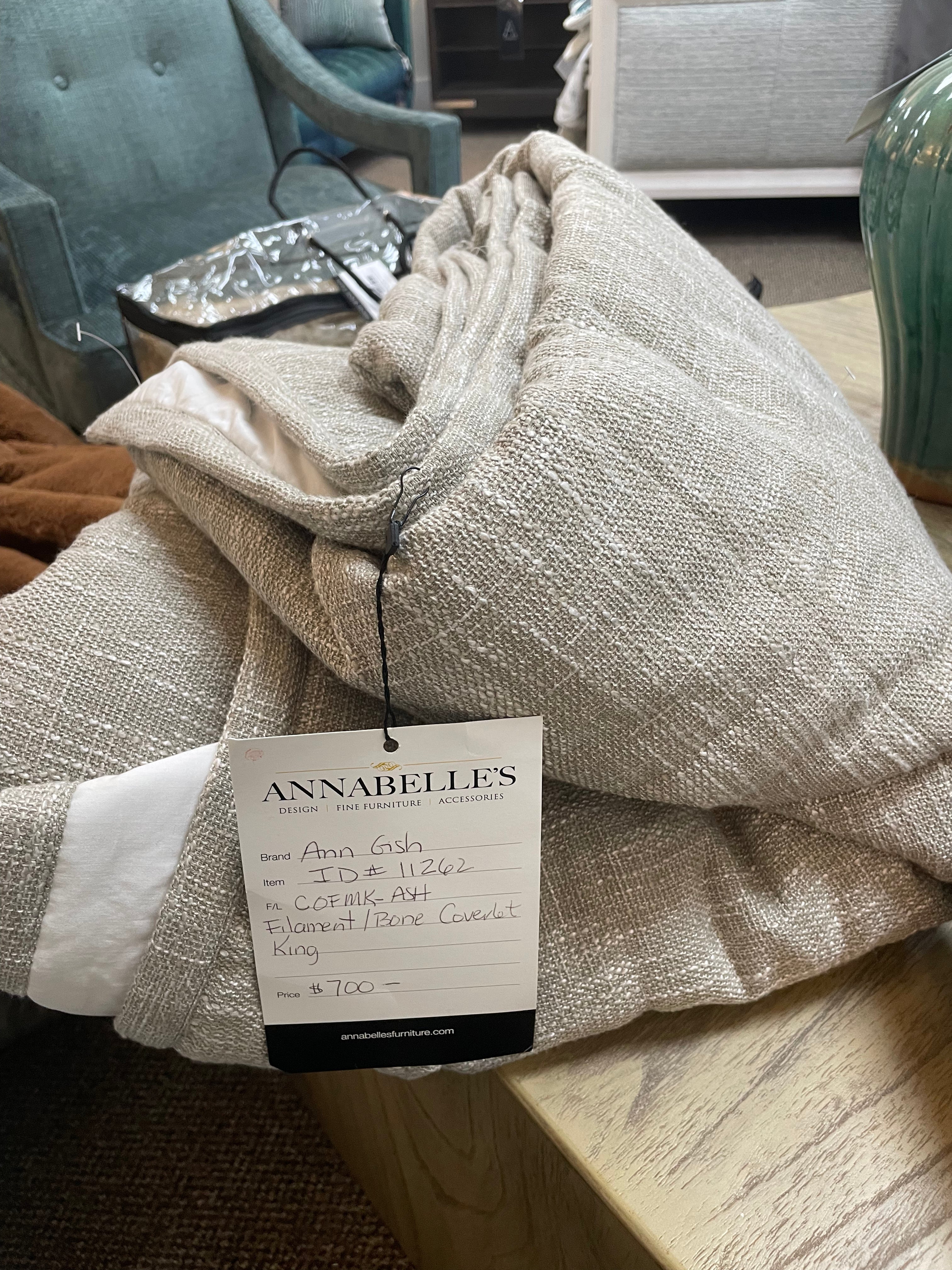 Ann Gish Filament Coverlet- BONE