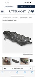 Smoked Glass Leaf Tray