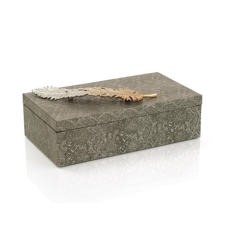 FEATHERED VEGAN SNAKESKIN BOX