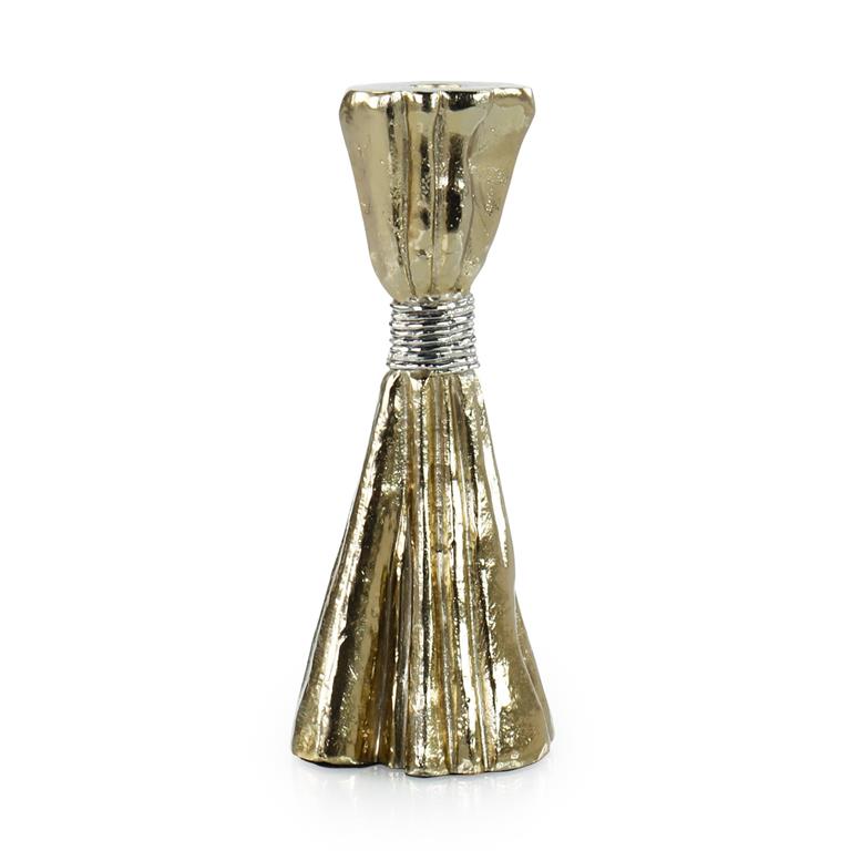 GOLD TAUT METAL CANDLEHOLDER- MEDIUM