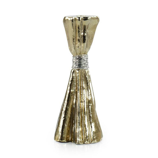 GOLD TAUT METAL CANDLEHOLDER- MEDIUM