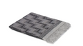 TRYON LINEN/SILK THROW- GRAY/BLK