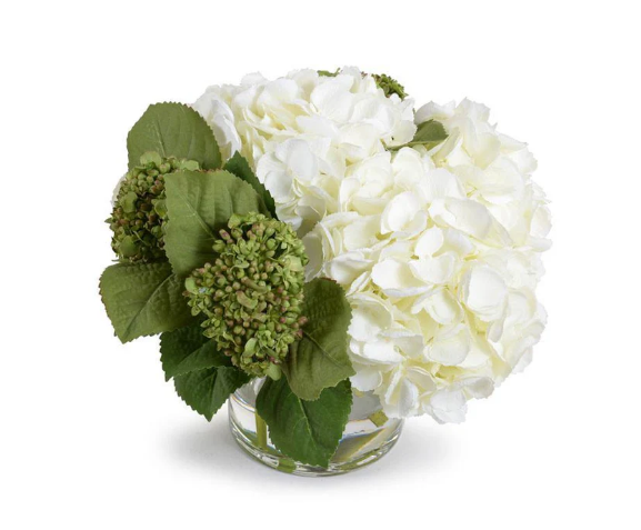 CREAM HYDRANGEA WITH BUDS IN VASE