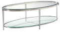 JINX NICKEL OVAL COCKTAIL TABLE