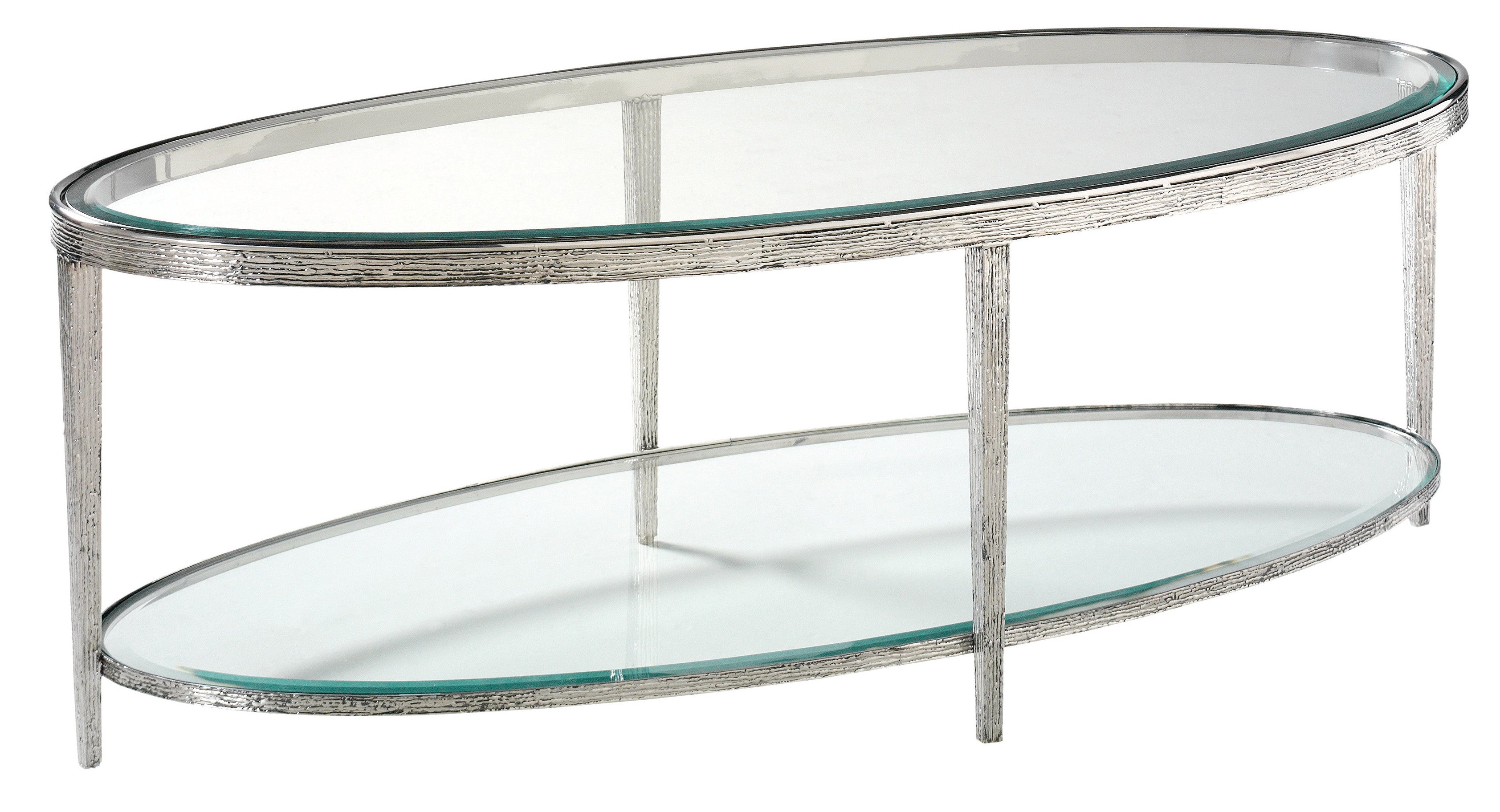 JINX NICKEL OVAL COCKTAIL TABLE