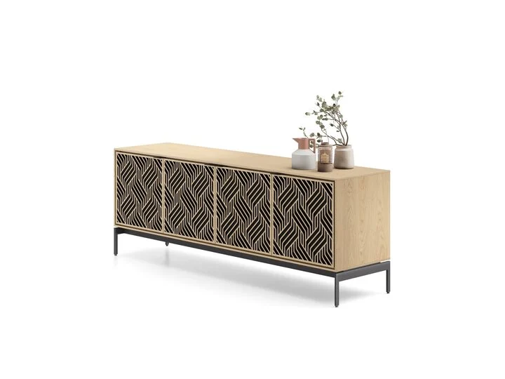 ELEMENTS CONSOLE CABINET- WASHED OAK