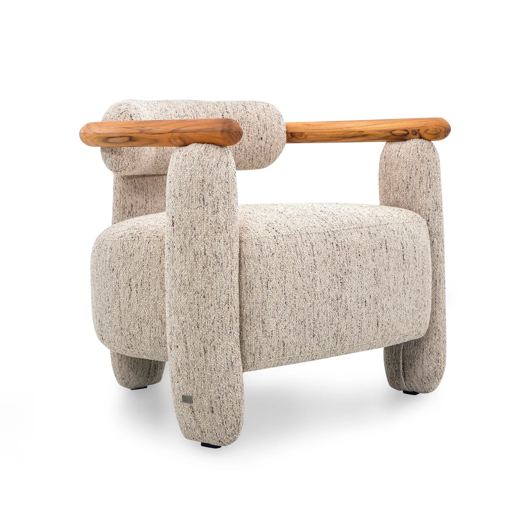 GRANUM ARMCHAIR IN TEAK AND TAN FABRIC