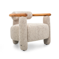 GRANUM ARMCHAIR IN TEAK AND TAN FABRIC