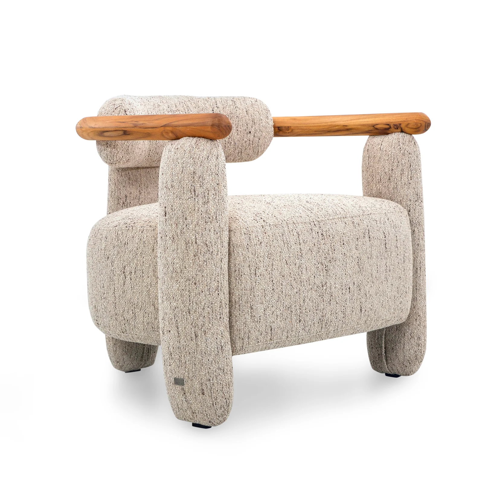 GRANUM ARMCHAIR IN TEAK AND TAN FABRIC