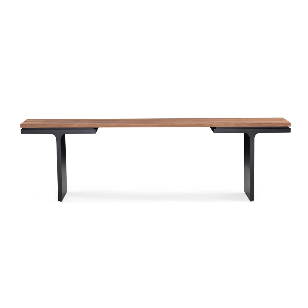 SQUARE CONSOLE TABLE 98" IN WALNUT AND BLACK