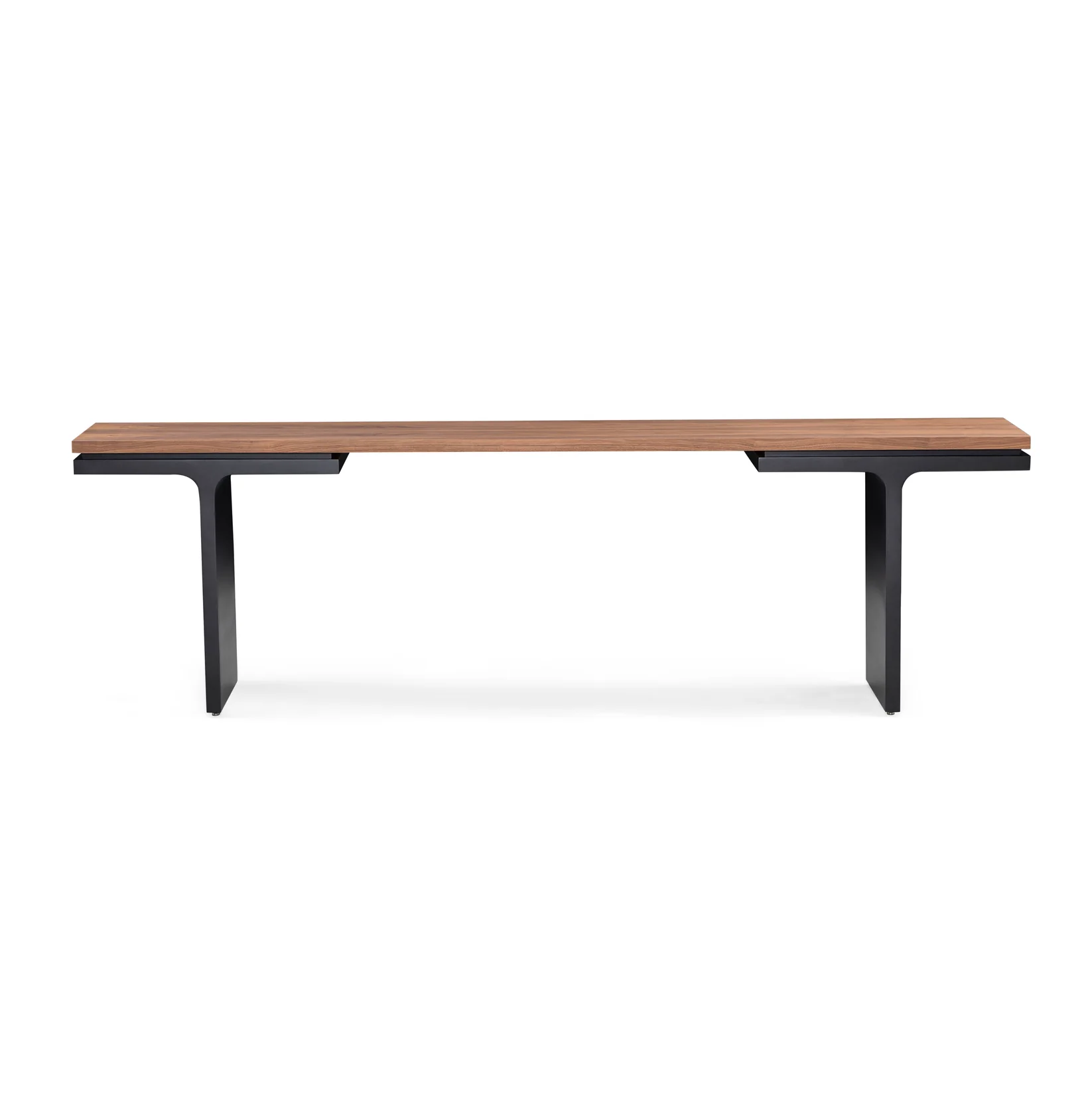 SQUARE CONSOLE TABLE 98" IN WALNUT AND BLACK