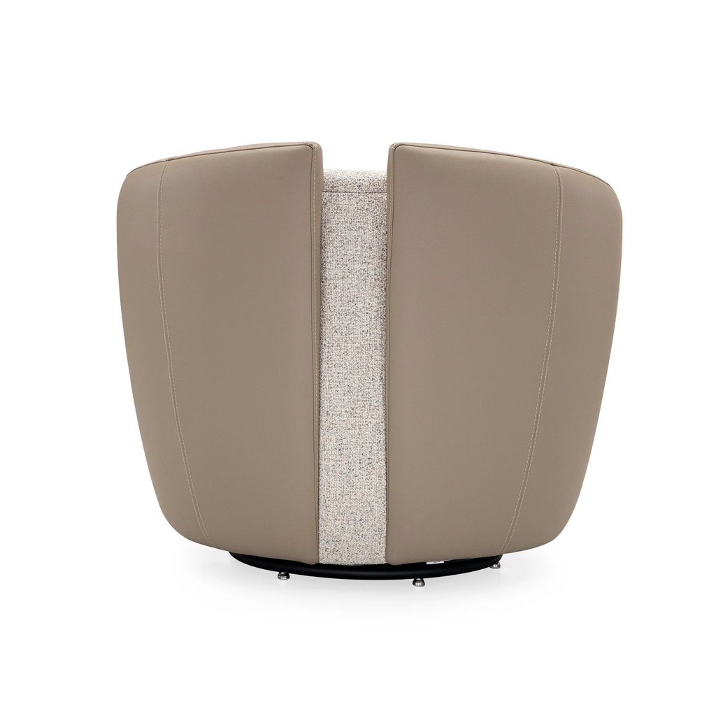 LIRIO SWIVEL ARMCHAIR IN CREAM LEATHER