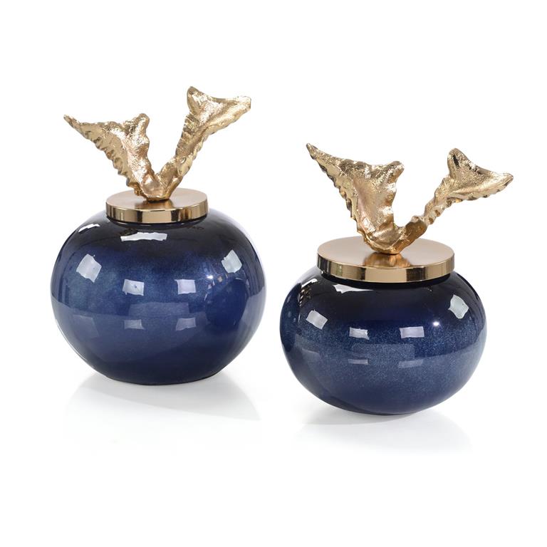 SET OF BLUEBERRY VASES