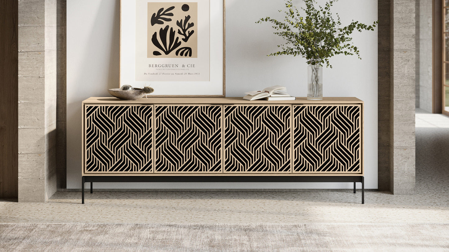 ELEMENTS CONSOLE CABINET- WASHED OAK