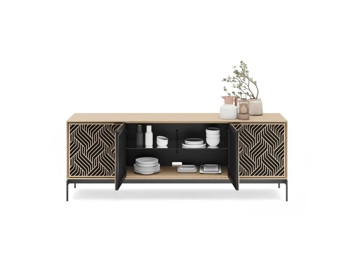 ELEMENTS CONSOLE CABINET- WASHED OAK