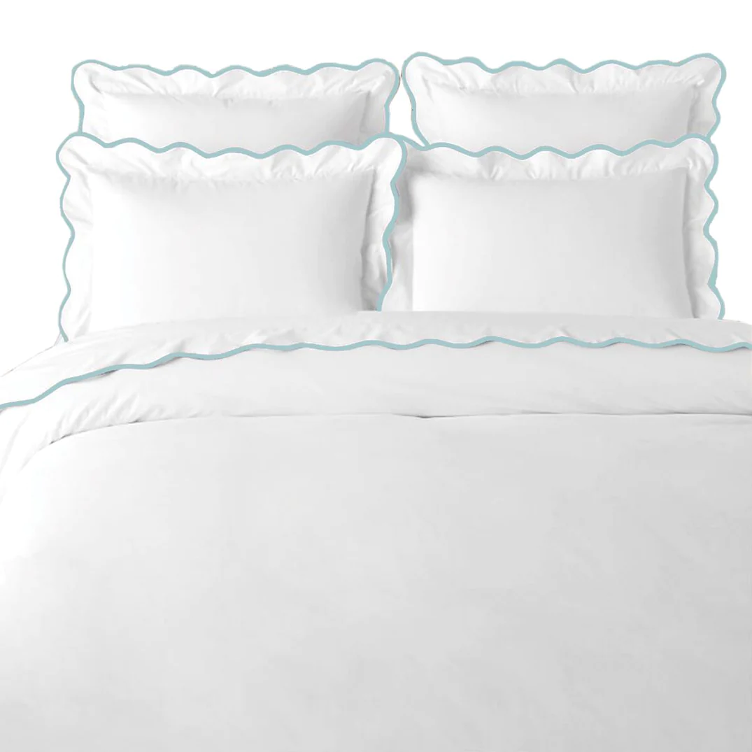 Blue Scalloped Euro Sham