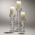 Glass Ribbed Candle- SMALL