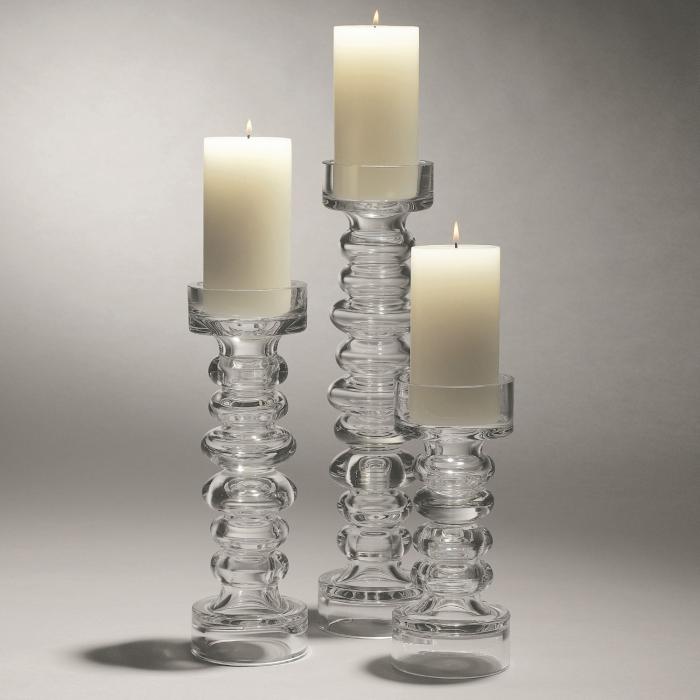 Glass Ribbed Candle- SMALL