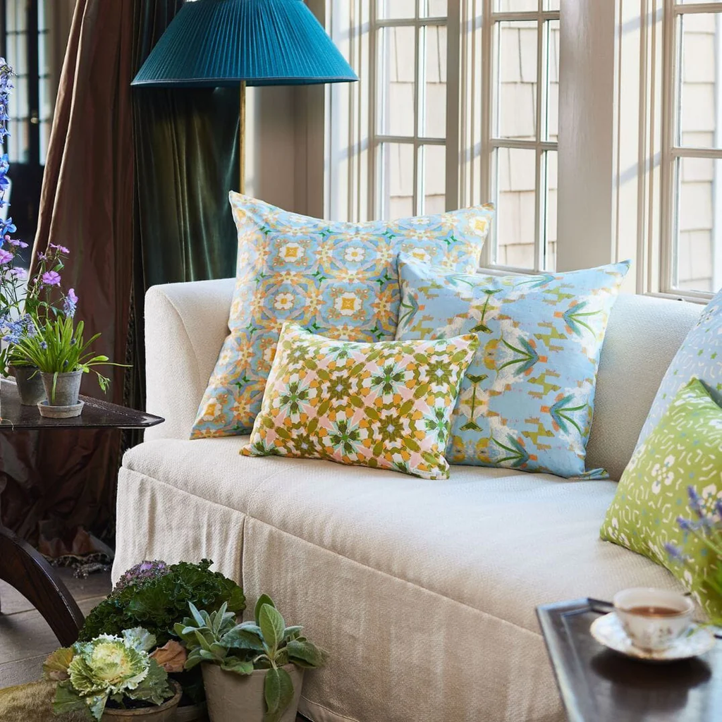 ENGLISH GARDEN PILLOW- BLUE