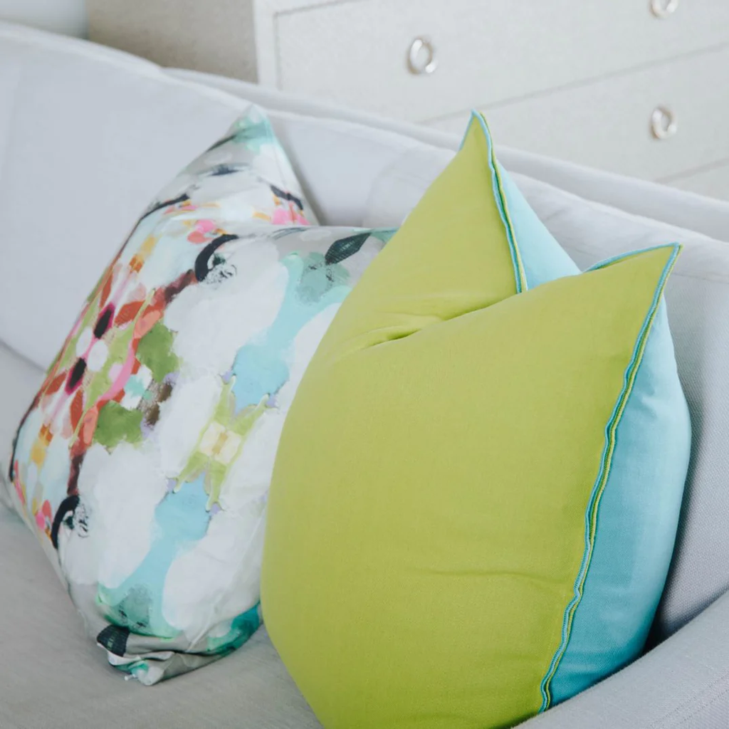 BLUE GREEN TWO TONED PILLOW