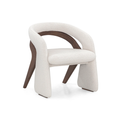 OLGA DINING CHAIR IN WALNUT AND OFF-WHITE BOUCLE