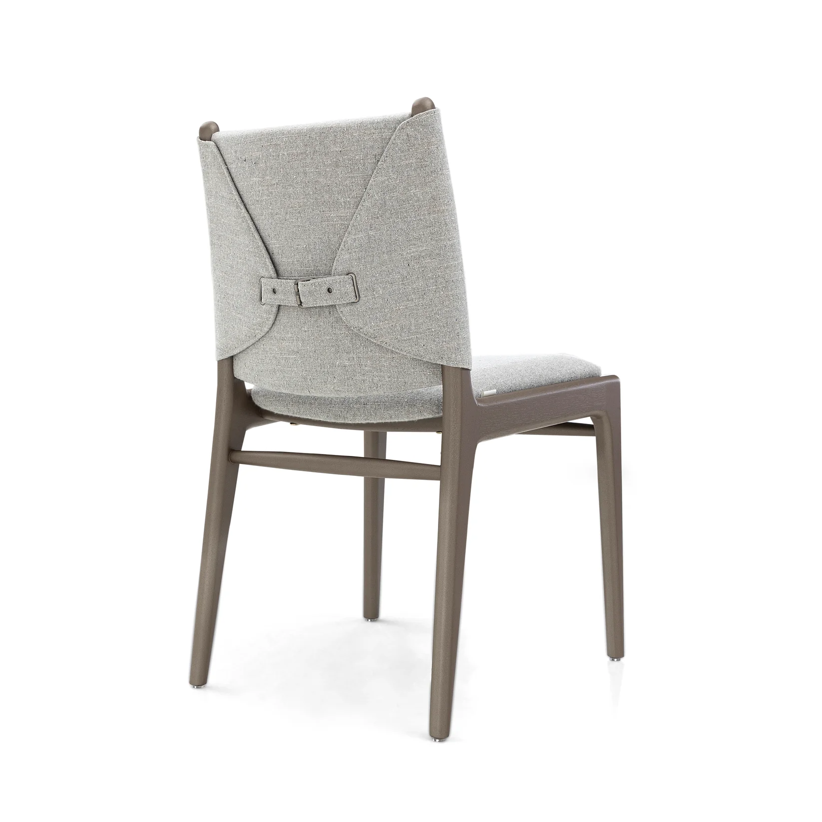 CAPPIO DINING CHAIR IN CHOCOLATE FINISH AND LIGHT GRAY FABRIC