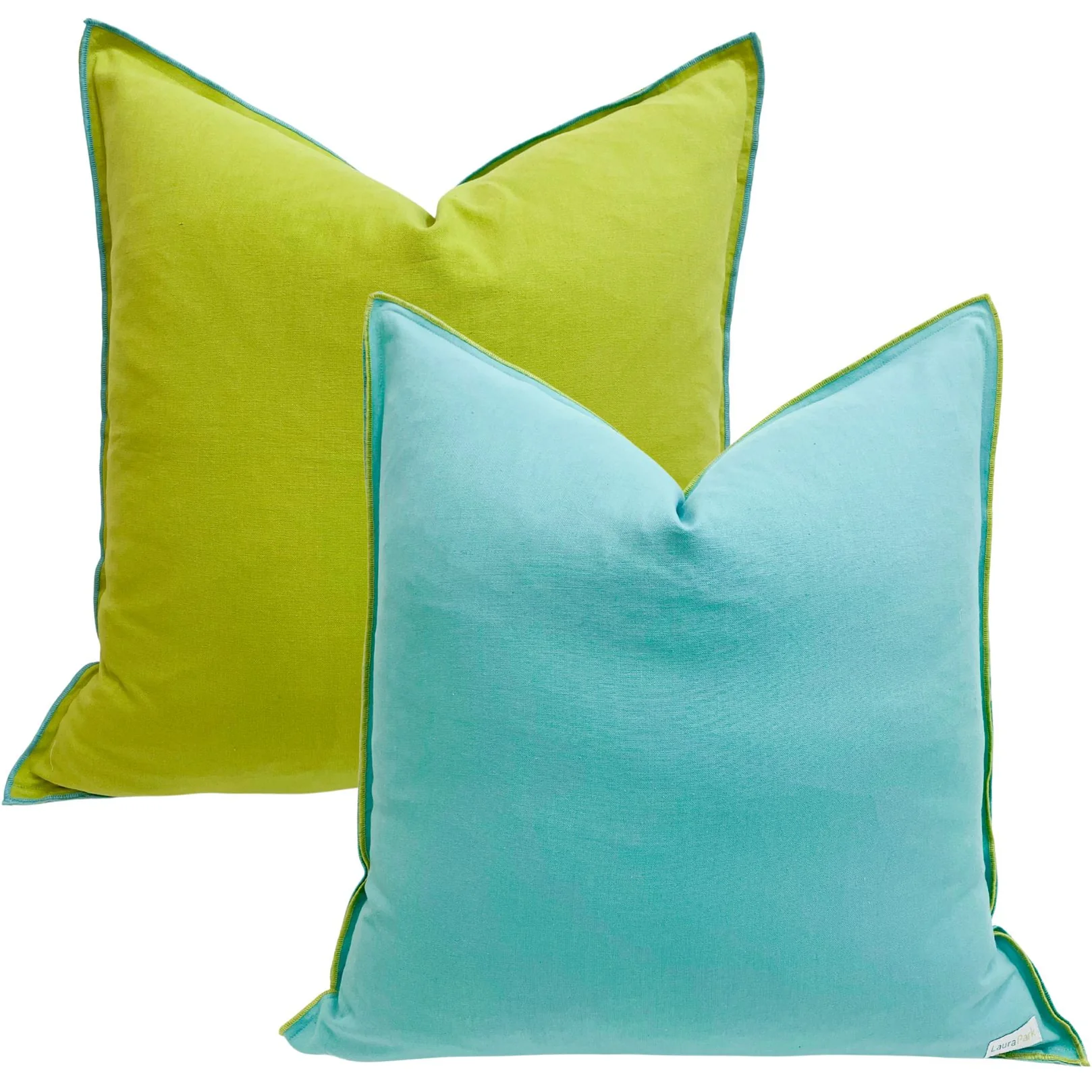 BLUE GREEN TWO TONED PILLOW