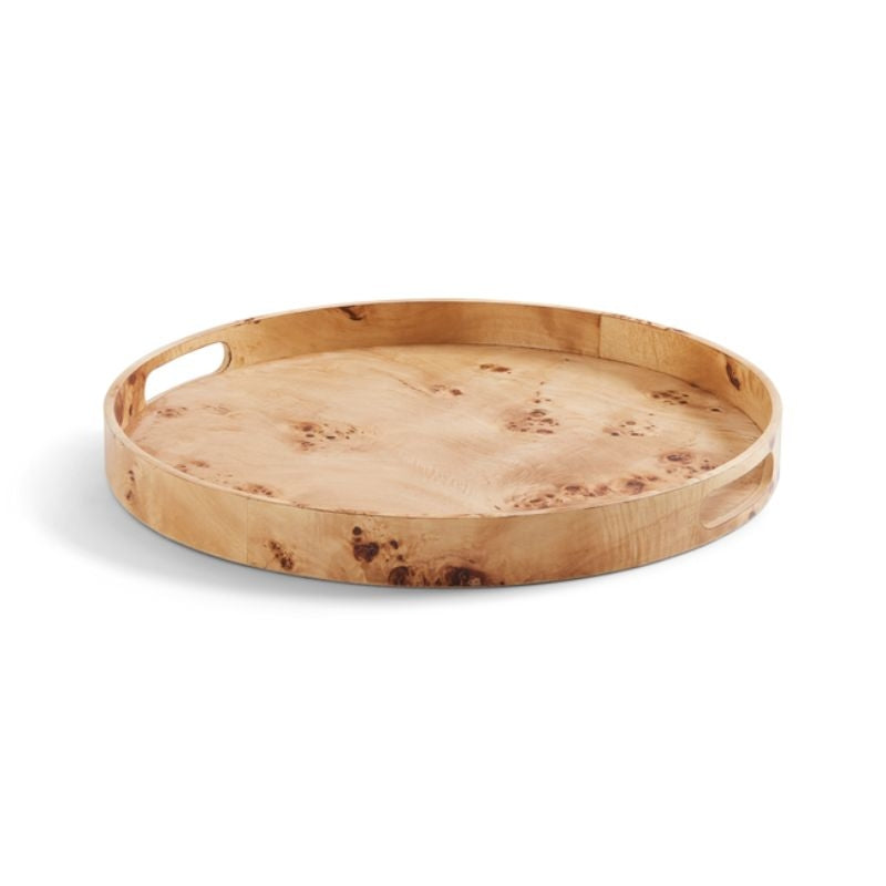 IVES ROUND BURL TRAY
