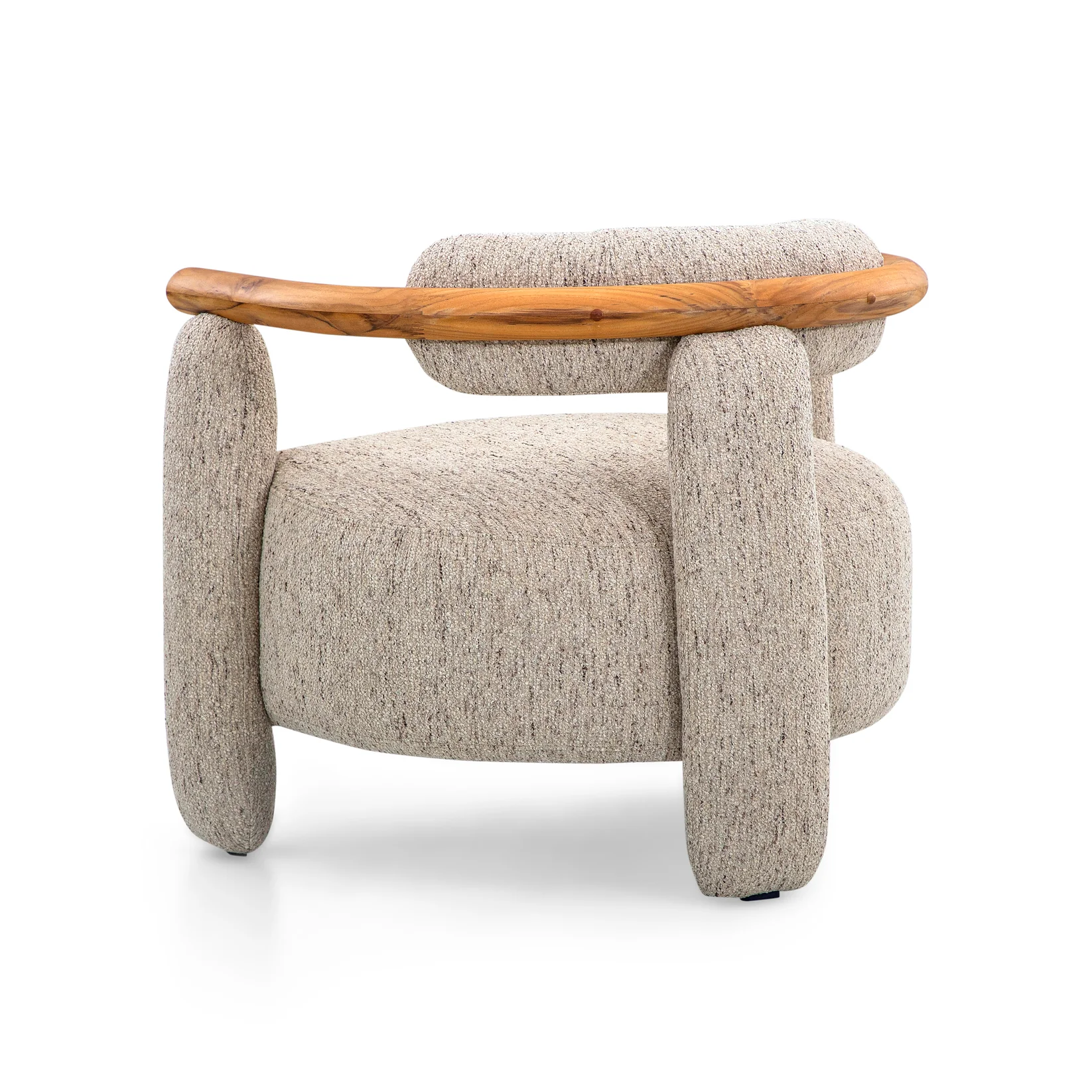 GRANUM ARMCHAIR IN TEAK AND TAN FABRIC