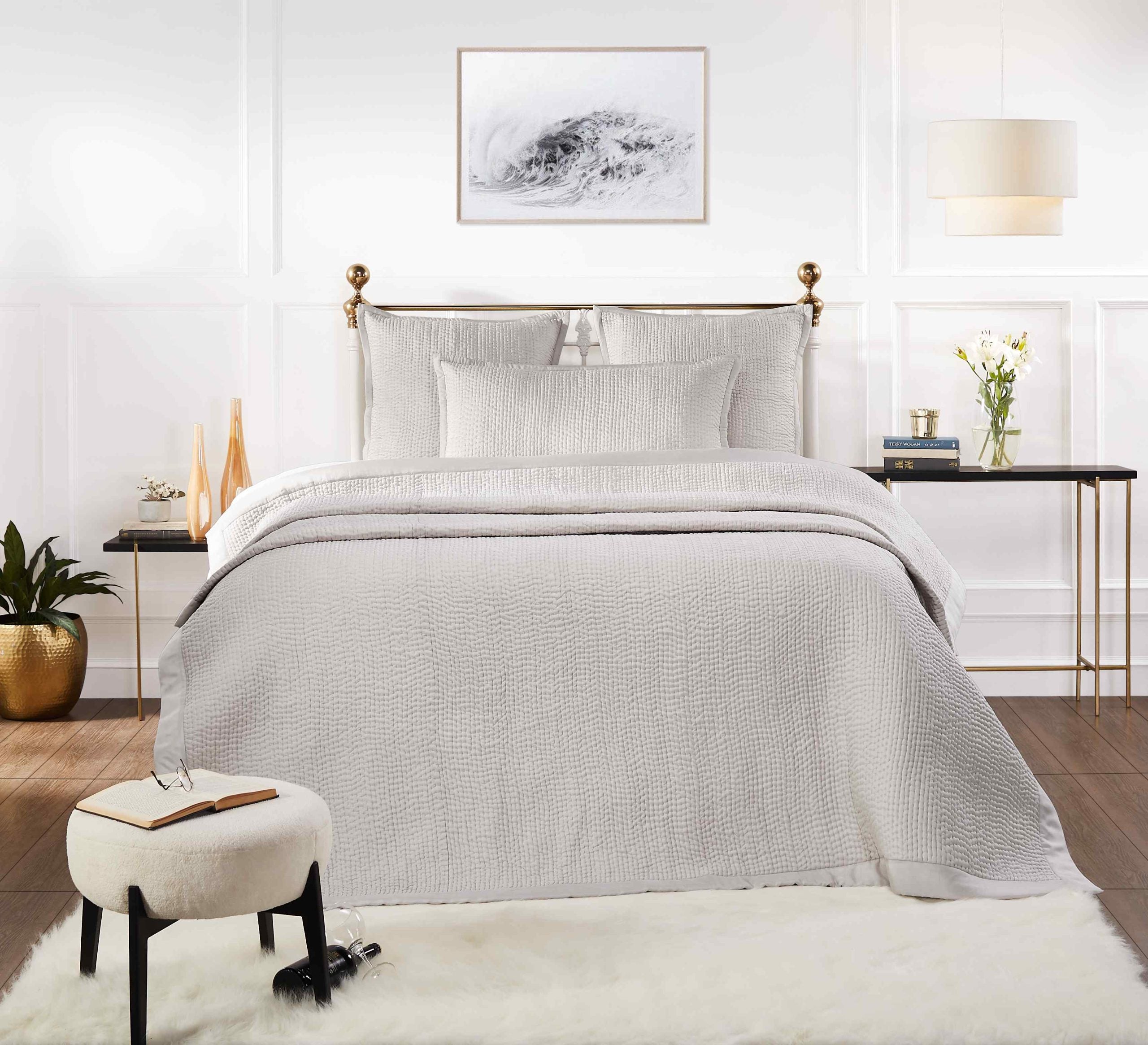 LUCY COVERLET IN OYSTER- KING