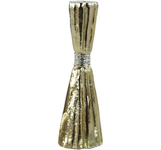 GOLD TAUT METAL CANDLEHOLDER- LARGE