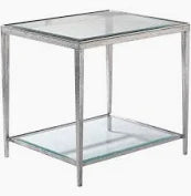 Jinx Rectangular End Table- Nickel